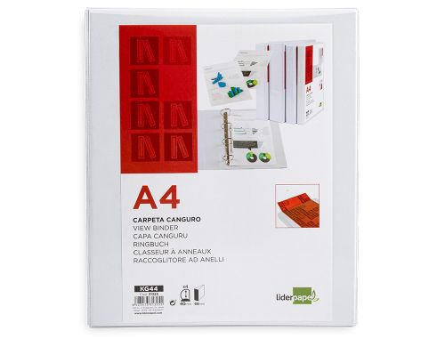 Pasta canguru liderpapel din a4 4 aneis de 40 mm , Liderpapel , 31325 , 8423473313255